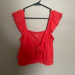 coral american eagle off the shoulder summer top. size medium.